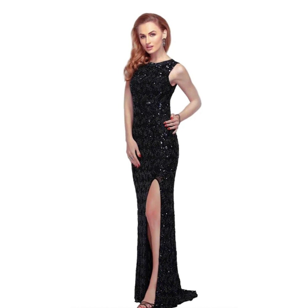 Primavera Formal Gown Black Sequence Women’s Size 6 NWT‎ PROM!!